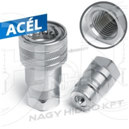   3/8" BSP DN10 BELSŐ MENETES HIDRAULIKA GYORSCSATLAKOZÓ HÜVELY , PUSH PULL ISO-B PAV1