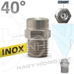   40ˇ 060 KERÁMIA BETÉTES 1/4" NPT KÜLSŐ MENETES MOSÓ FÚVÓKA, INOX KIVITELBEN (NAGYNYOMÁSÚ TISZTÍTÓHOZ)