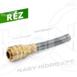 CUPLA RAPIDA AER STUT MAMA, CUPRU, CU SPIRALA PROTECTIE, PENTRU FURTUN PNEUMATIC 4x6mm - LRTHS-0406