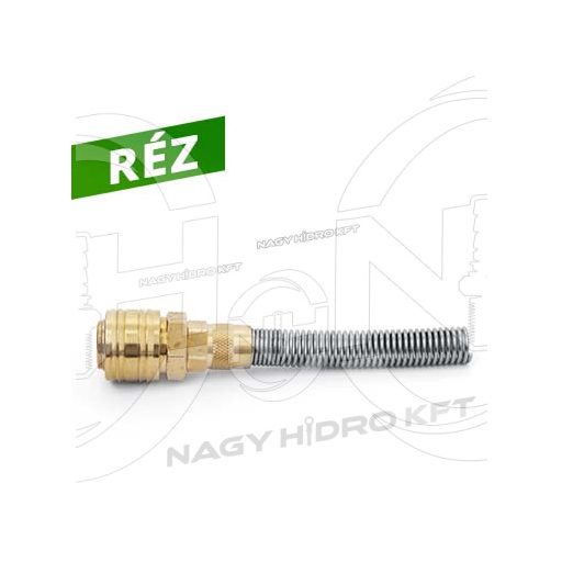 CUPLA RAPIDA AER STUT MAMA, CUPRU, CU SPIRALA PROTECTIE, PENTRU FURTUN PNEUMATIC 4x6mm - LRTHS-0406