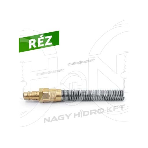 CUPLA RAPIDA AER STUT TATA, CUPRU, CU SPIRALA PROTECTIE, PENTRU FURTUN PNEUMATIC 8x10mm - LRTKS-0810