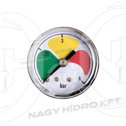 0-6 BAR, MANOMETRU AXIAL 40mm FILET 1/8" BSPT (CADRAN COLOR) - MAN-40H-06-PNE