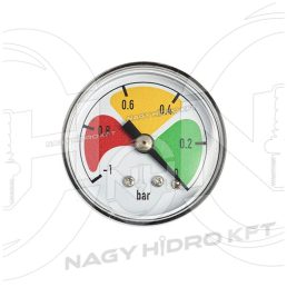 -1-0 BAR, MANOMETRU AXIAL PENTRU VID 40mm FILET 1/8" BSPT - MAN-40H-1-0-PNE