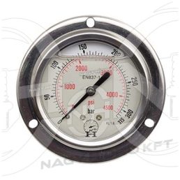  0-10 BAR, MANOMÉTER/NYOMÁSMÉRŐ ÓRA 63mm HÁTSÓ 1/4" KIVEZETÉSSEL, PANELRE SZERELHETŐ KIVITEL