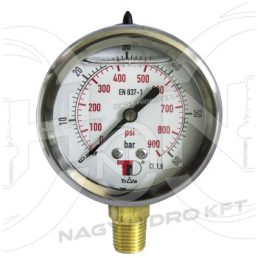   0-160 BAR, MANOMÉTER/NYOMÁSMÉRŐ ÓRA 63mm ALSÓ 1/4" NPT KIVEZETÉSSEL