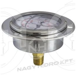 0-16 BAR, MANOMETRU AXIAL 63mm FIXARE PRIN FLANSA FILET 1/4" NPT - MAN-NPT63HP-16