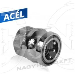   3/8" BSP BELSŐ MENETES GYORSCSATLAKOZÓ HÜVELY, MAGASNYOMÁSÚ MOSÓKHOZ, ACÉL KIVITEL