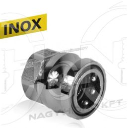   3/8" BSP BELSŐ MENETES GYORSCSATLAKOZÓ HÜVELY, MAGASNYOMÁSÚ MOSÓKHOZ, ROZSDAMENTES / INOX