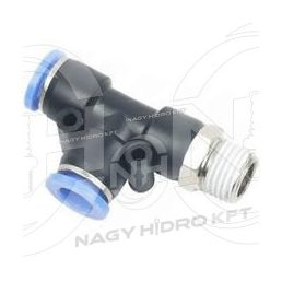   2xDN04 1/8" BSPT COLOS KÜLSŐ MENETES T-IDOM, PUSH-IN DUGASZOLHATÓ CSATLAKOZÓ