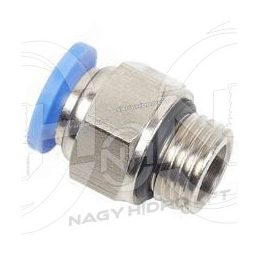   DN10 1/2" BSP COLOS KÜLSŐ MENETES PUSH-IN DUGASZOLHATÓ CSATLAKOZÓ, O-GYŰRŰS KIVITEL