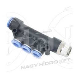 1xDN08 3xDN06 1/4" ADAPTOR-DISTRIBUITOR PUSH-IN T FILET EXTERIOR BSPT-PKD-080614
