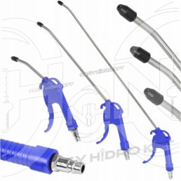   PNEUMATIKUS LEFÚVATÓ PISZTOLY KÉSZLET MŰANYAG HÁZZAL + FÉM SZÁRRAL, KÉK SZÍNBEN 3db 100-200-300mm