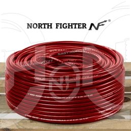 DN06=1/4" 227BAR FURTUN ROSU SPALATORIE/SPUMARE TERMOPLAST CU INSERTIE TEXTILA (NORTH FIGHTER CAR WASH COMFORT) - R7JET-06NF-RED