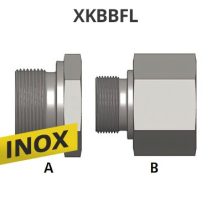 BSP ADAPTER, FIX EGYENES KB-S, LAPOS TÖMÍTÉSŰ, ROZSDAMENTES-INOX